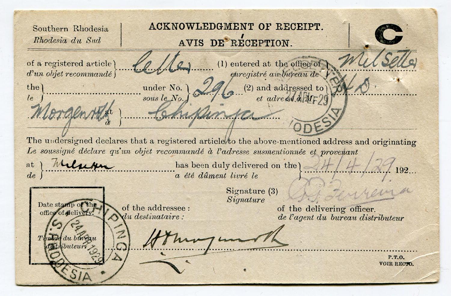 SOUTHERN RHODESIA