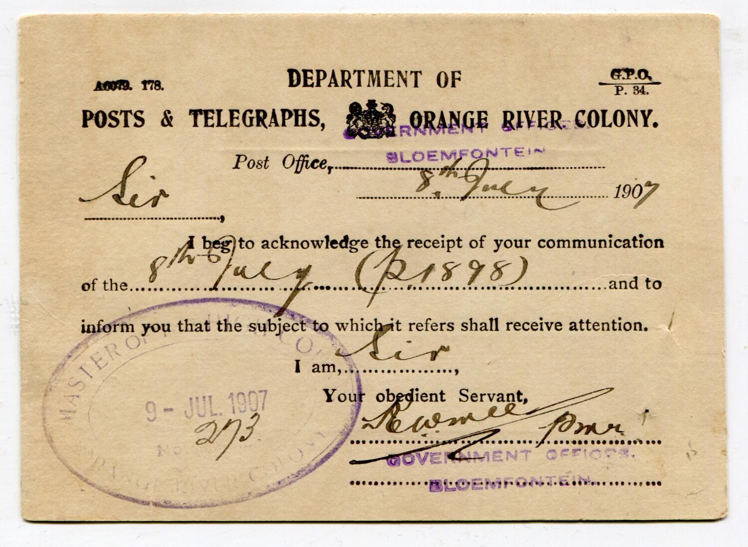 ORANGE RIVER COLONY